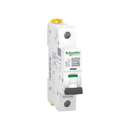قاطع كهرباء أوتوماتيك MCB شنايدر Acti9 iC60N 25 أمبير 1P منحنى C 10kA A9F74125 - بشيتي ستورز