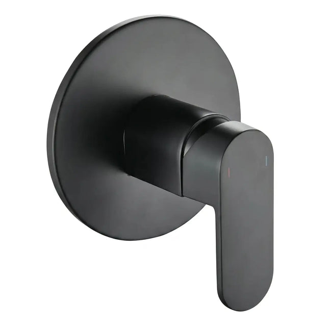Round black chrome bathroom mixer without diverter