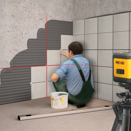 ليفيل ميزان احمر خطين مع قاعدة بريكسيسو PLC10P