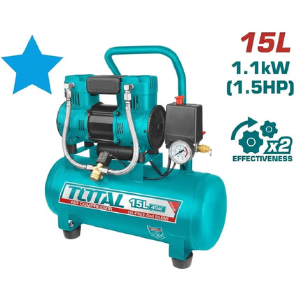 كمبريسر هواء صامت 15لتر | 1100واط من توتال (TCS1110152)