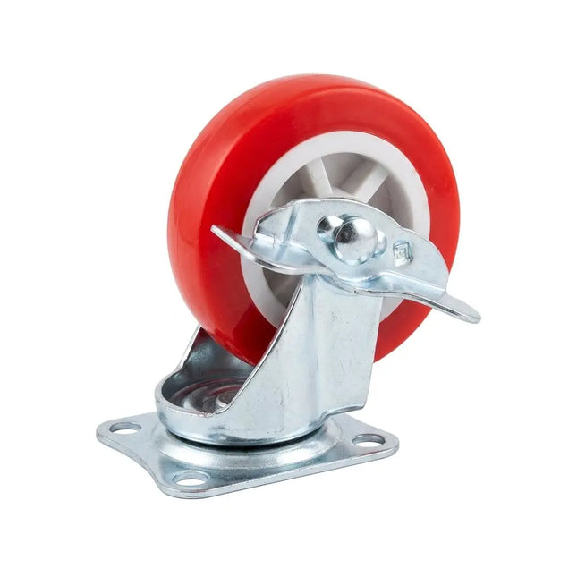 Red movable Teflon wheel with brake, various sizes