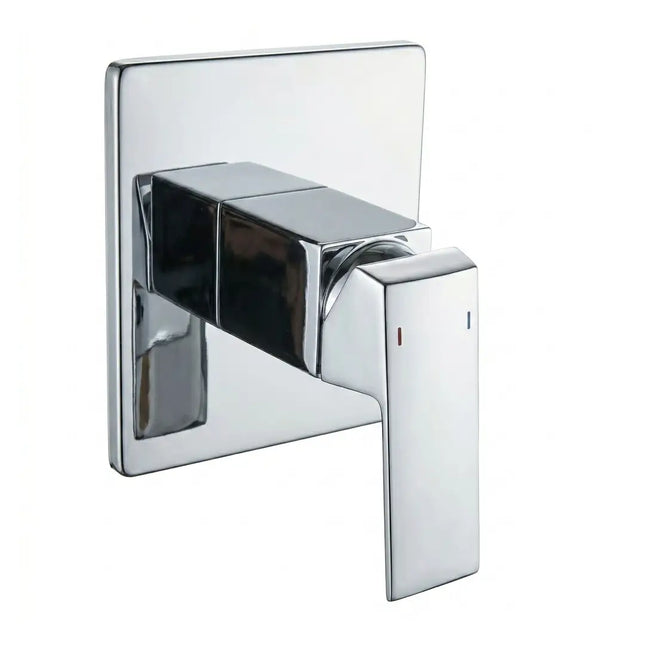 Square chrome bathroom mixer without a diverter button