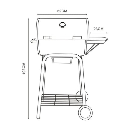 Grill, 74*40*103 cm, metal with wheels