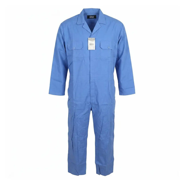 Blue work overalls, various sizes