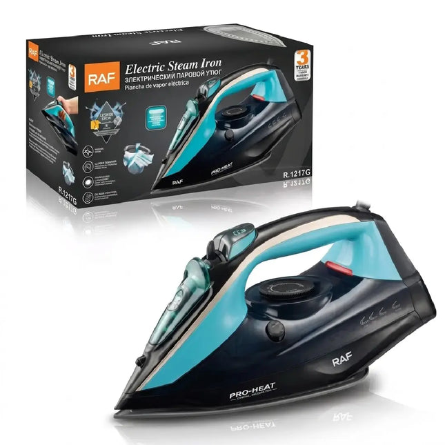 مكواة بخار كهربائية بقاعدة سيراميك وسعة 400 مل وقوة 2200 واط من راف (R.1217G)