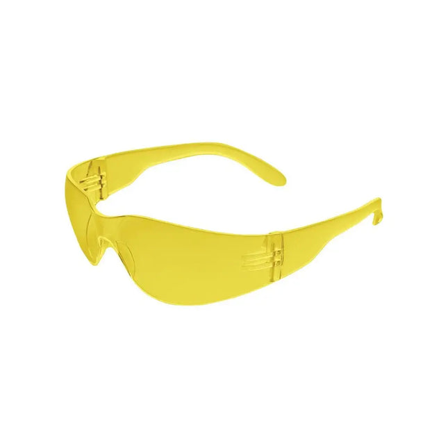 Heavy yellow glasses with a European nose guard
