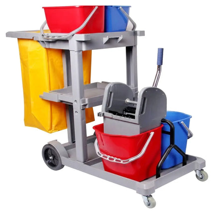 Complete cleaning cart with wringer - Dusting cart