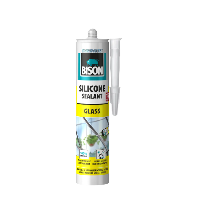 Bison Clear Silicone for Glass Applications 280ml (6306983)