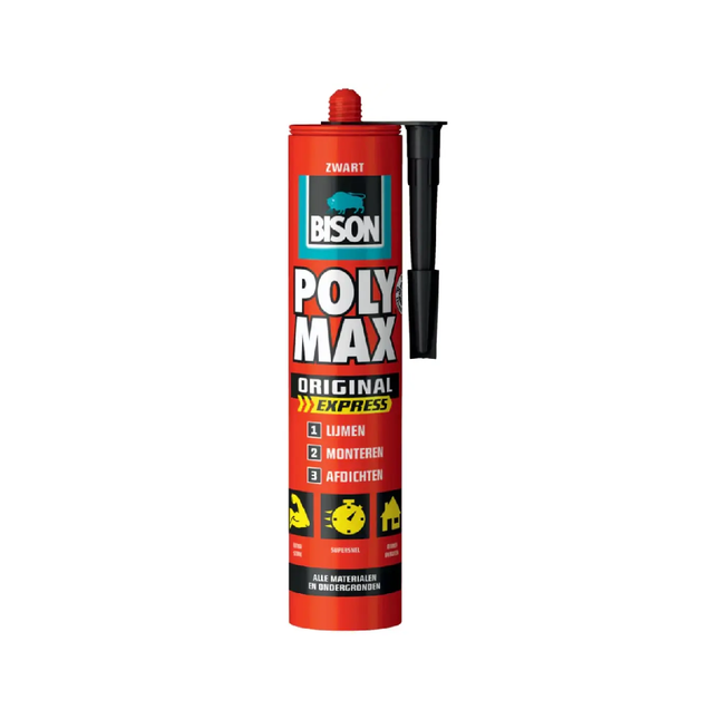 Bison Poly Max All-Purpose Adhesive and Sealant, Black, 425g (6309304)