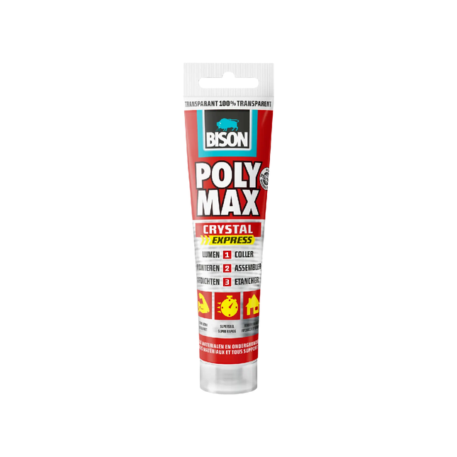 Bison Poly Max Crystal Express Adhesive, Sealant, and Filler 115g (6312449)