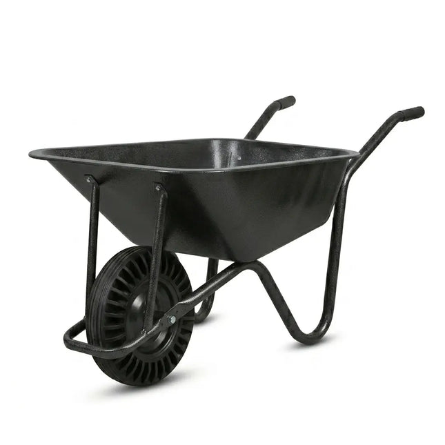 Concrete cart, 65 liters, black, solid wheel