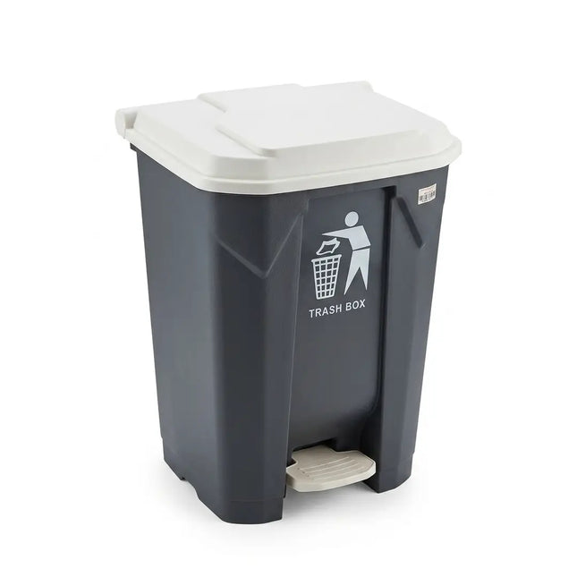 Pedal waste bin, residential color, white lid, various sizes