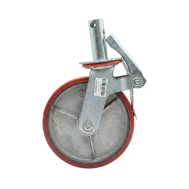 Red movable scaffolding caster with brake, various sizes