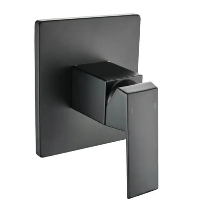 Square black chrome bathroom mixer without diverter button