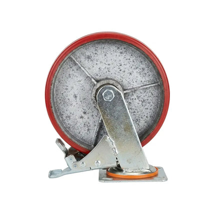 Red artificial iron trolley with brake, multiple sizes
