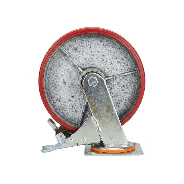 Red artificial iron trolley with brake, multiple sizes