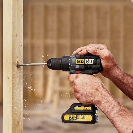 DX12درل شحن مع شاكوش  18 فولت مع بطاريتين  4 امبير  13مم كتربلر