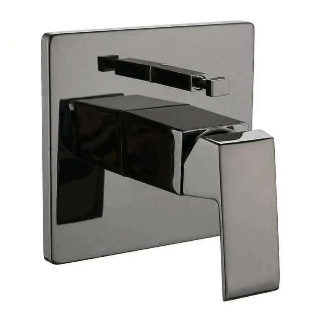 Black square bathroom mixer with diverter button