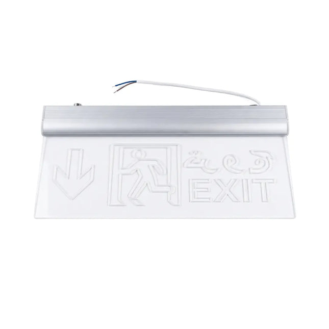 Illuminated transparent exit sign