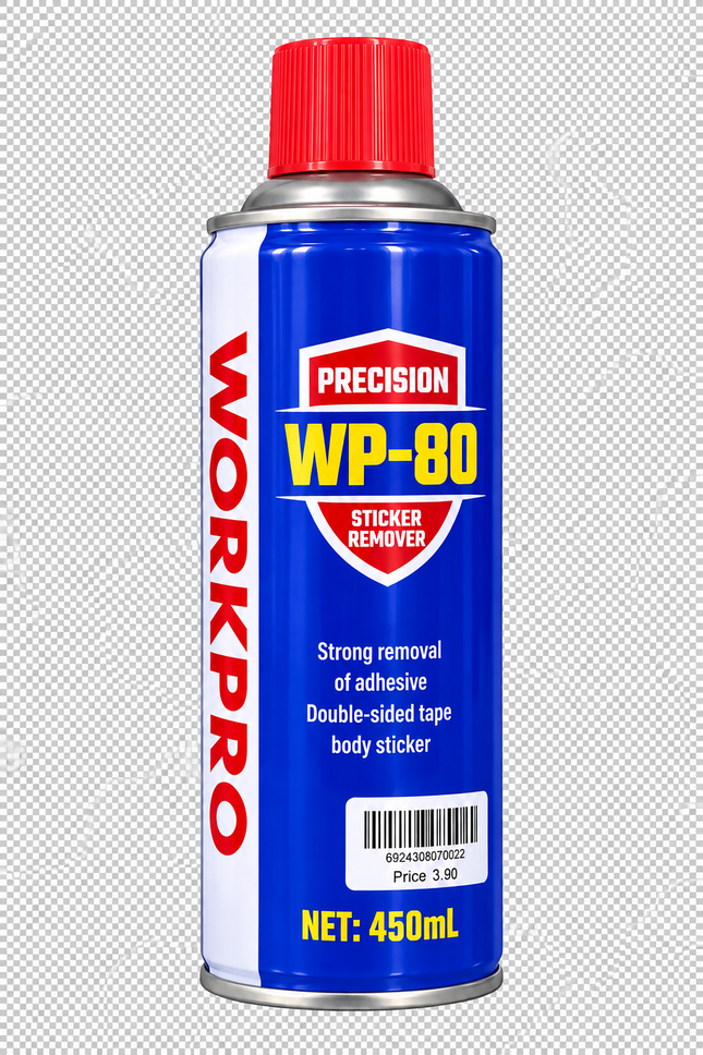 بخاخ مزيل ملصقات وآثار لاصق وورك برو WORKPRO WP-80 سعة 450 مل