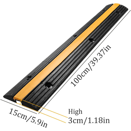 Rubber cable protector, single channel, 1 meter