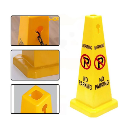 Yellow plastic cone no parking 70cm