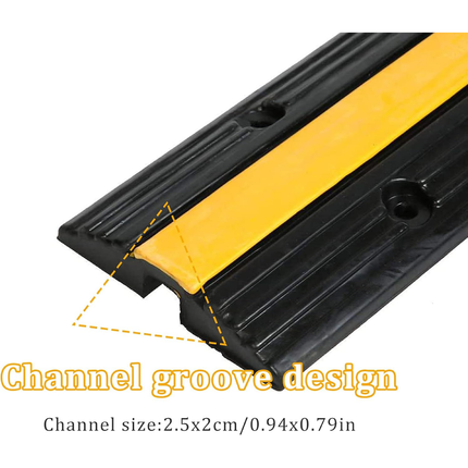 Rubber cable protector, single channel, 1 meter