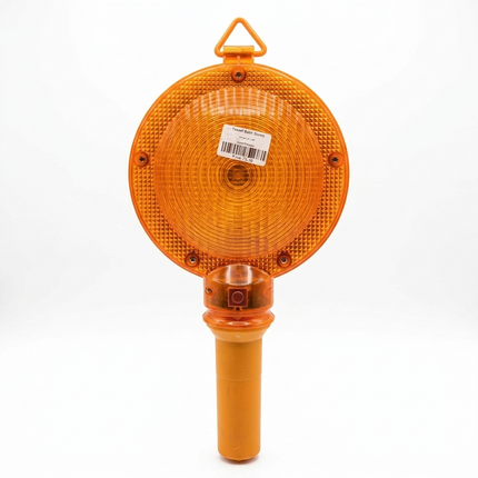 Flashlight on yellow funnel batteries