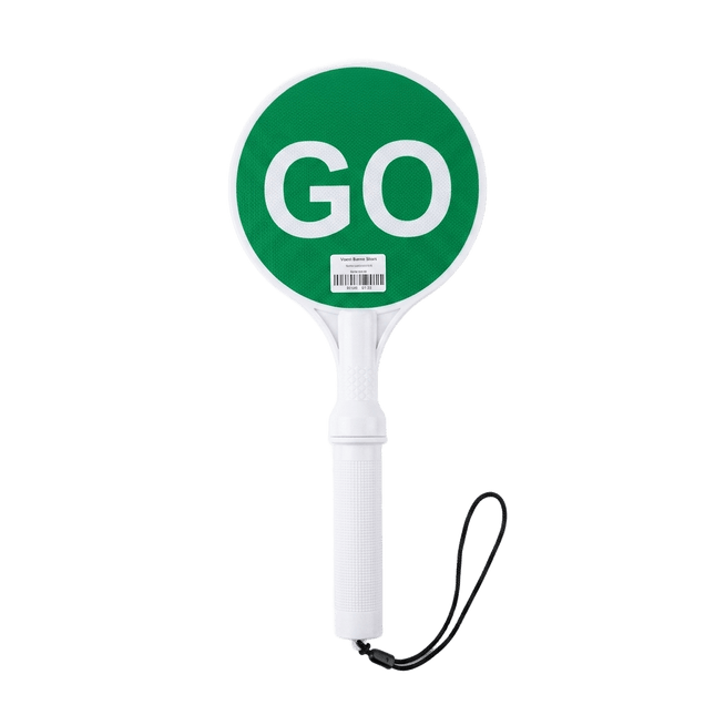 Warning sign, green plastic
