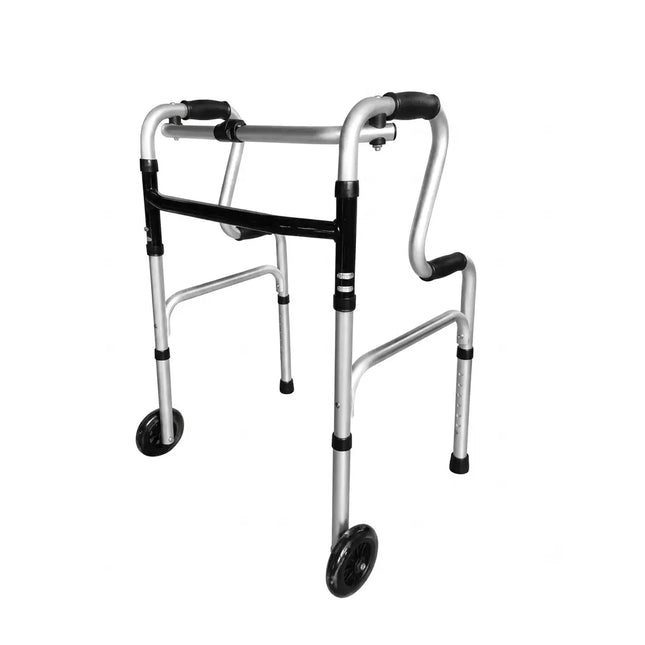 مشاية وعكاز المشي الطبي طويل القامة ذو العجلات لكبار السن المصنوع من الألمنيوم موديل (MF732L)