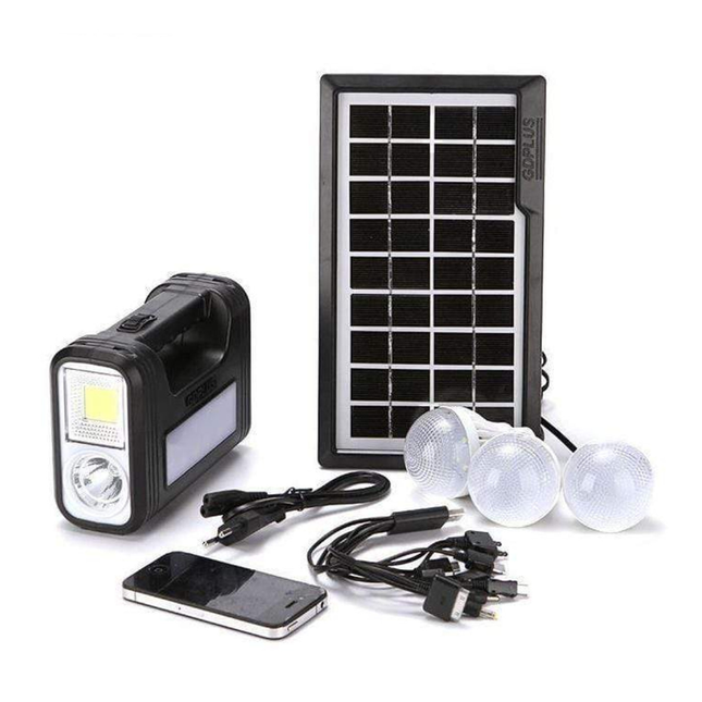 Solar-powered lighting system with a battery