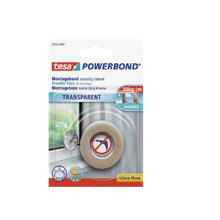 شريط دبل فيس شفاف تيسا TESA Powerbond Transparent 55743