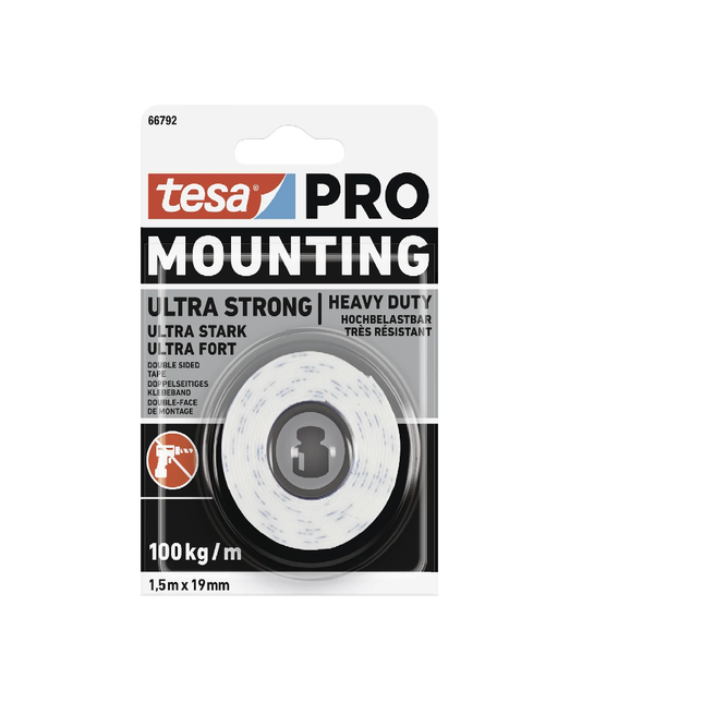 شريط تثبيت قوي تيسا TESA PRO Ultra Strong مقاس 19 ملم × 1.5 متر