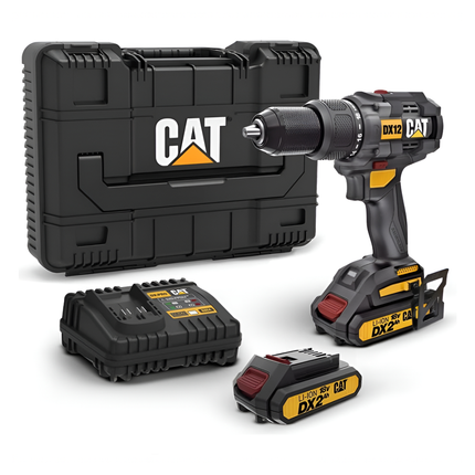 DX12درل شحن مع شاكوش  18 فولت مع بطاريتين  4 امبير  13مم كتربلر