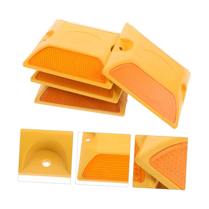 Road plastic reflector, 8cm*10cm, yellow, 10 pieces, heavy duty