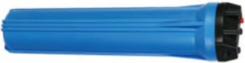 Blue plastic water filter housing