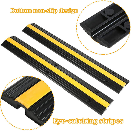 Rubber cable protector, single channel, 1 meter