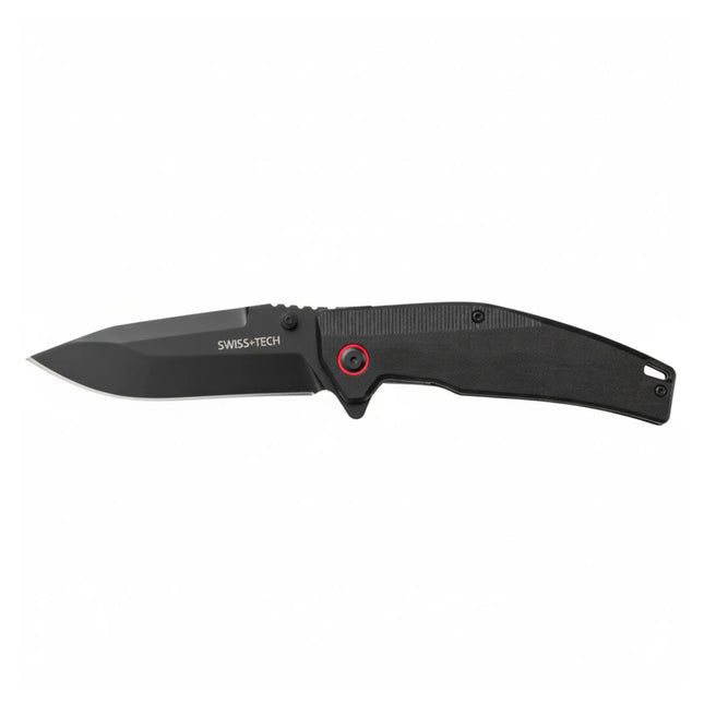 Swisstek Black Folding Knife (ST012002)