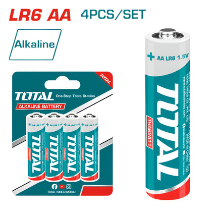 بطاريات توتال AA قلوية — 4 قطع — TOTAL