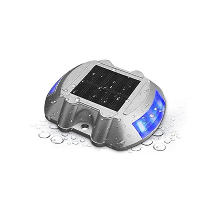 Solar powered street reflector, blue