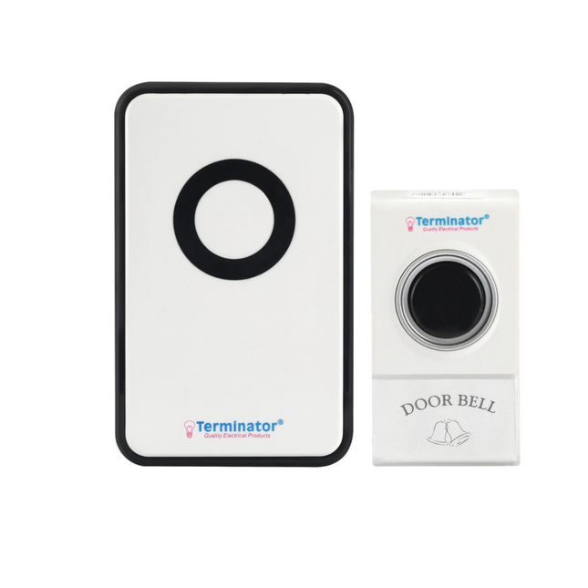 جرس باب لاسلكي ترميناتور TDB018AC مع 38 نغمة — TERMINATOR