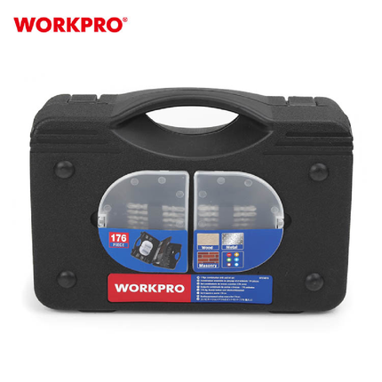 طقم ريش+لقم براغي 176 قطعة من وورك برو (W124015WE)