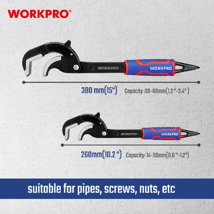 طقم مفتاح مواسير متعدد غز من وورك برو (WP202574)