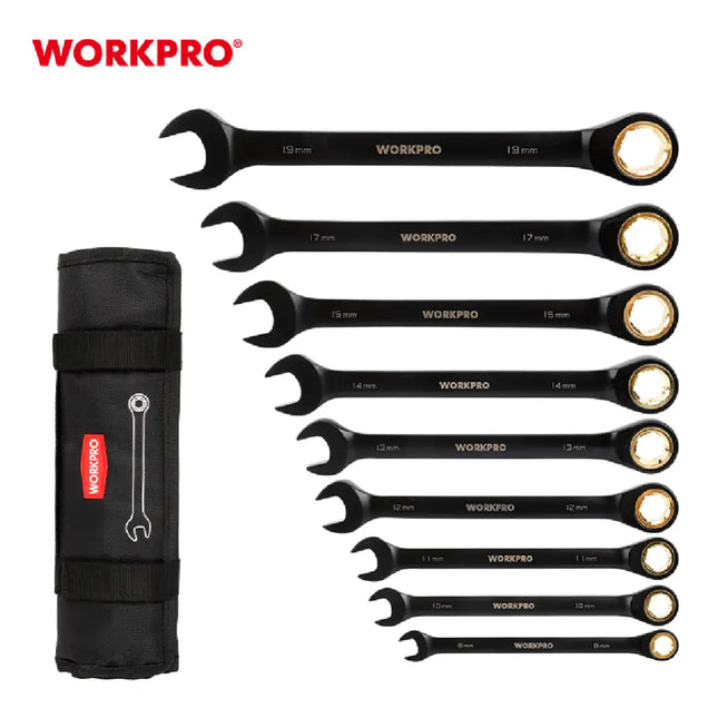 طقم شق رنق طقطيقة 9 قطع اسود من وورك برو (WP202602)