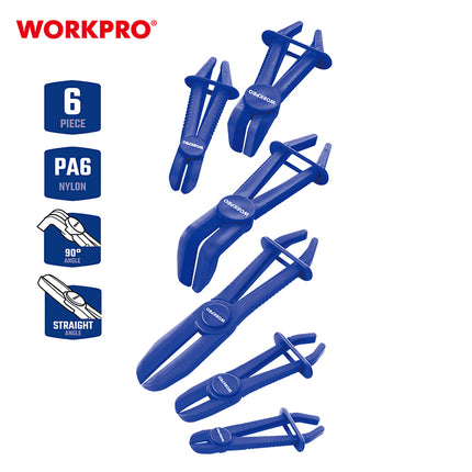 طقم كماشات غلق المواسير 6 قطع من وورك برو (WP204019)