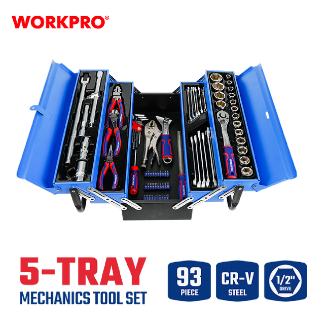 صندوق عدة 93 قطعة من وورك برو (WP209035)