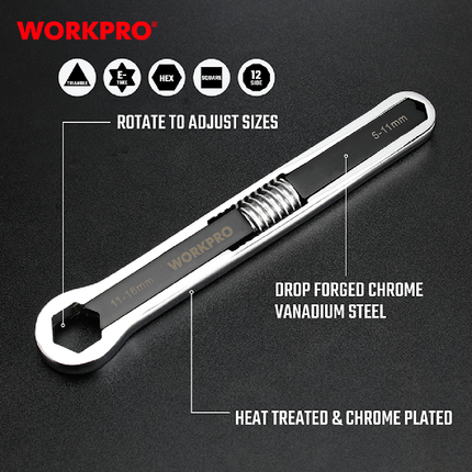 مفتاح براغي متعدد من 5-16 ملم من وورك برو (WP272017)