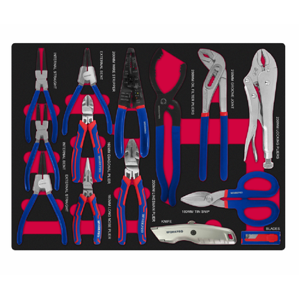 عرباية عدة 7 جوارير مع 255 قطعة من وورك برو (WP209037)