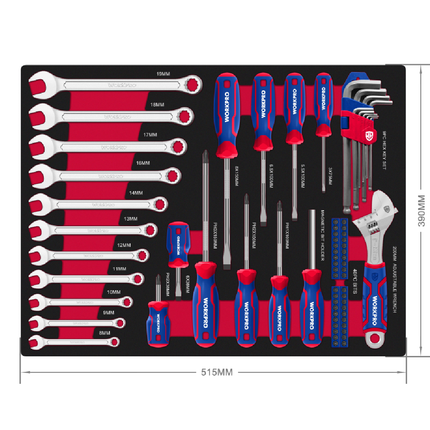 عرباية عدة 7 جوارير مع 255 قطعة من وورك برو (WP209037)