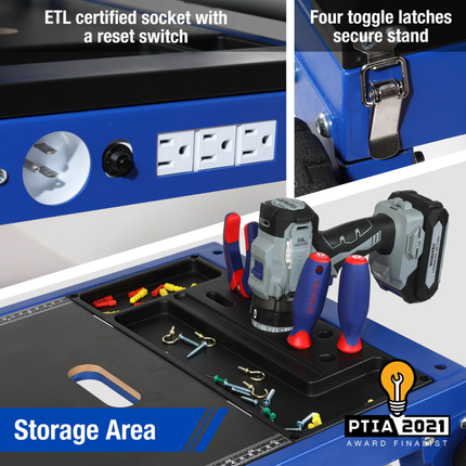 طاولة عمل قابلة للطي متعددة الوظائف 4 في 1 من وورك برو (WP289020)